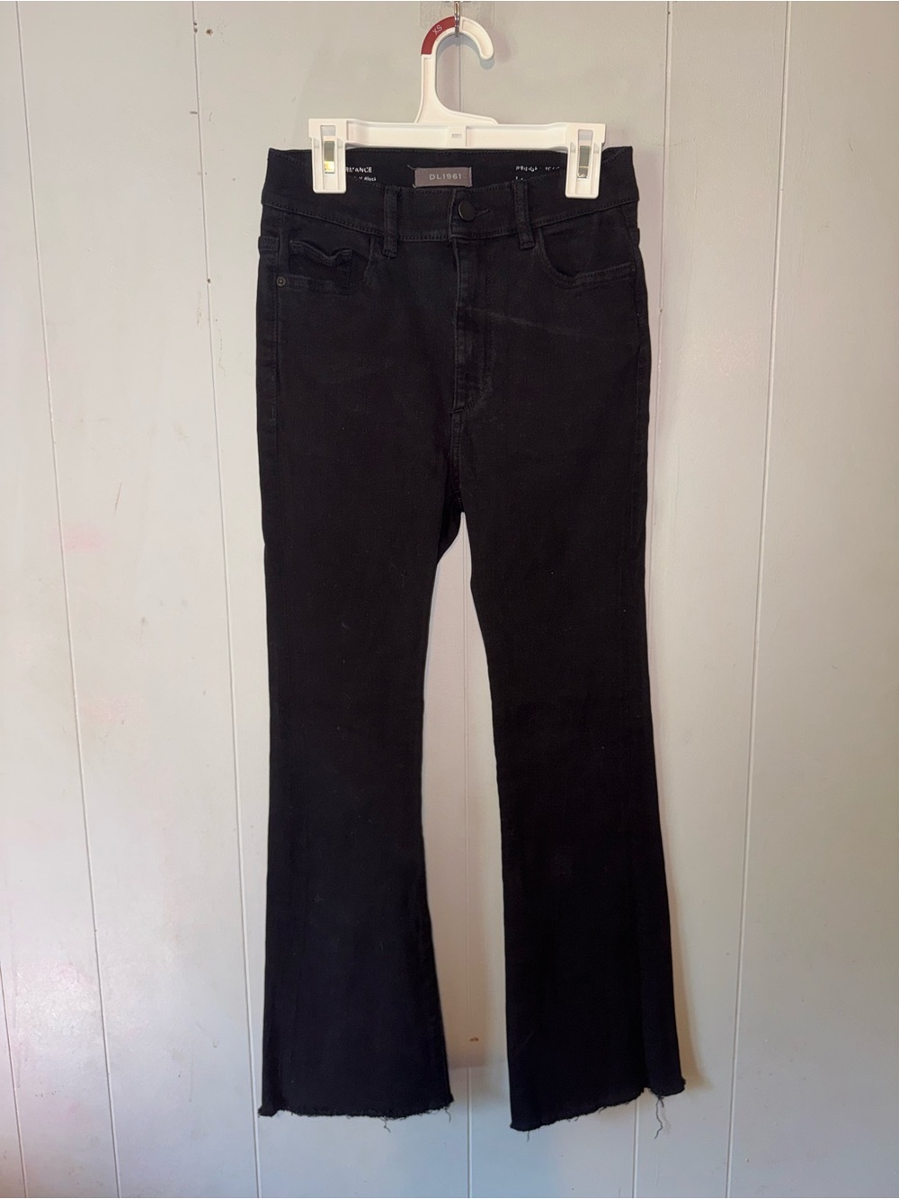 DL1961 Black Flared Wide-Leg Jeans
